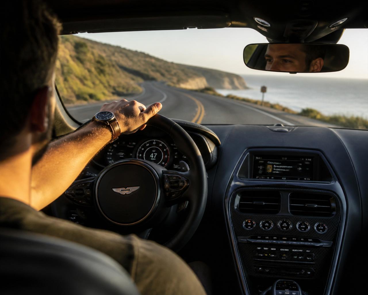 Driver behind the wheel